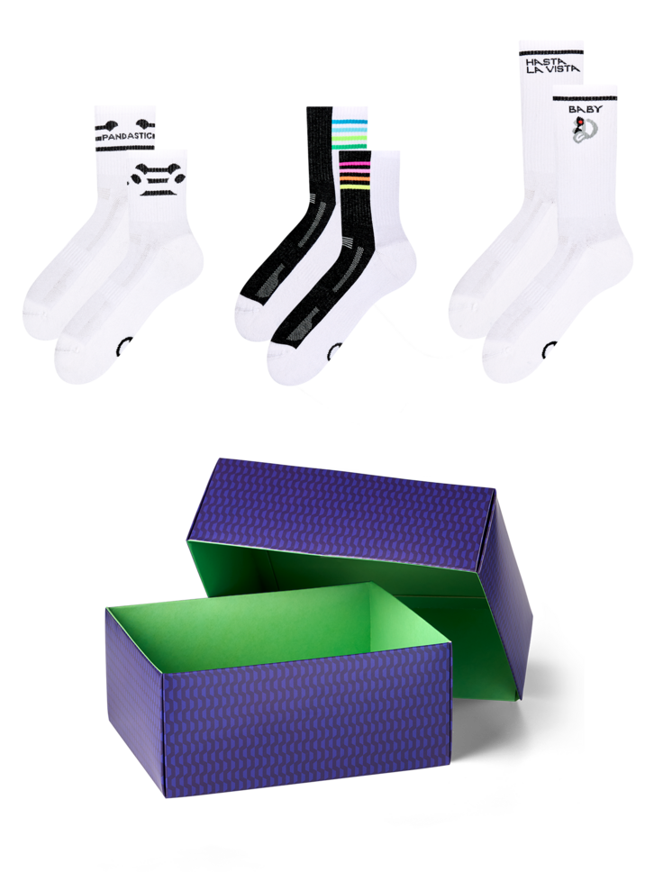 ОТСТЪПКА Подаръчен комплект – Функционални чорапи в черно и бяло  